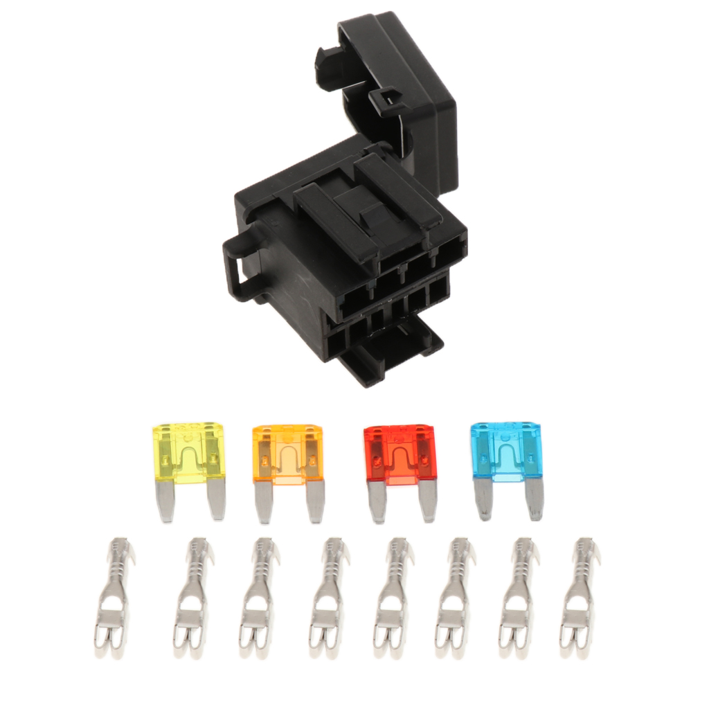 4-Slot Relay Box, 1 Relays, 4 Blade Fuses, Easy Installation - Fuse Relay Box for Automotive and Marine Use