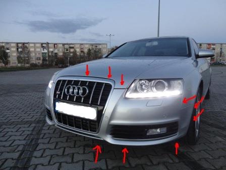 mounting points for the front bumper AUDI A6 C6