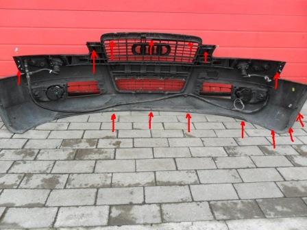 mounting points for the front bumper AUDI A6 C6