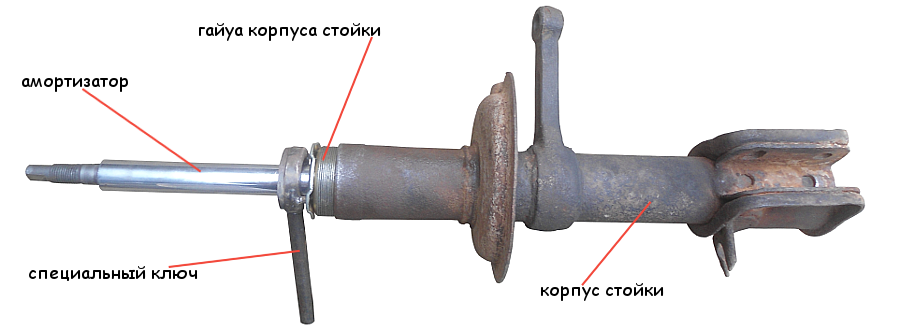Замена амортизатора передних стоек ВАЗ 2108, 2109, 21099
